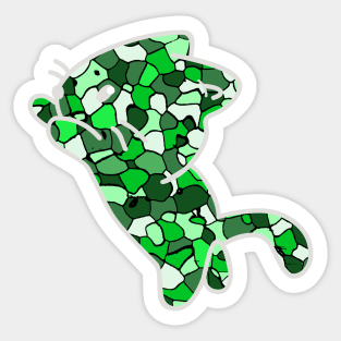 Cat Jewel Art - Stay Pawsitive (green) Sticker